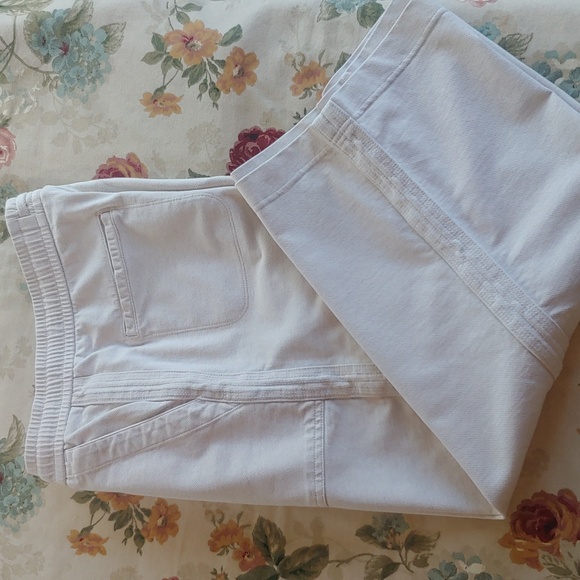 Athleta Pants - Athleta Heathered Women's Wide Leg Crop Pants in Cream size 6